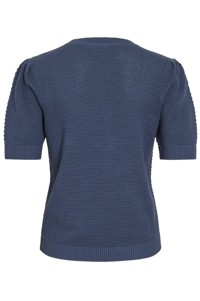 VIDALO O-NECK S/S KNIT TOP - NOOS 14084421 Vintage Indigo